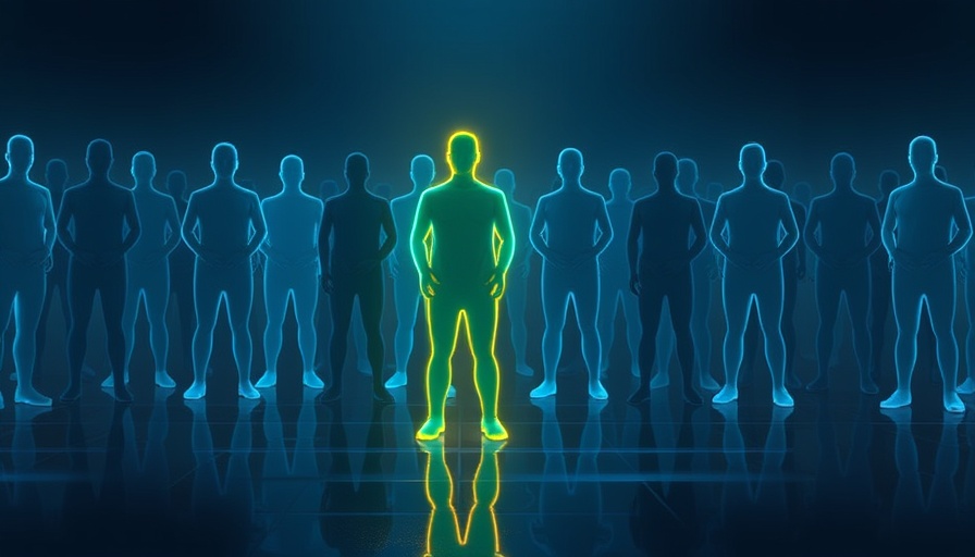 Neon silhouettes with standout glowing yellow figure symbolizing uniqueness in digital freight.