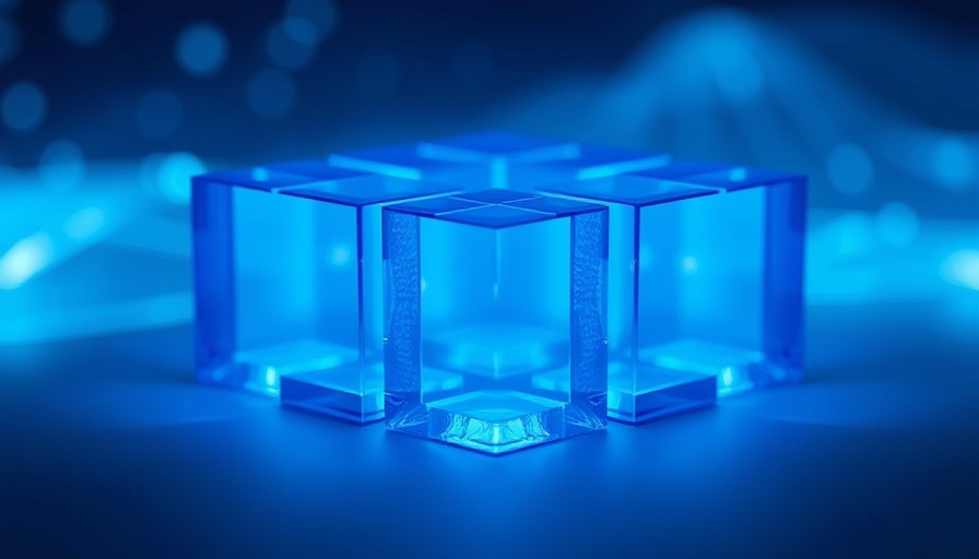 Abstract blue cubes symbolize IT productivity.