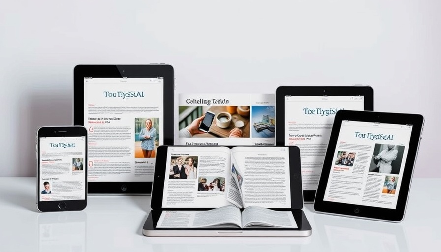 Digital devices displaying AI strategy insights magazine layout.
