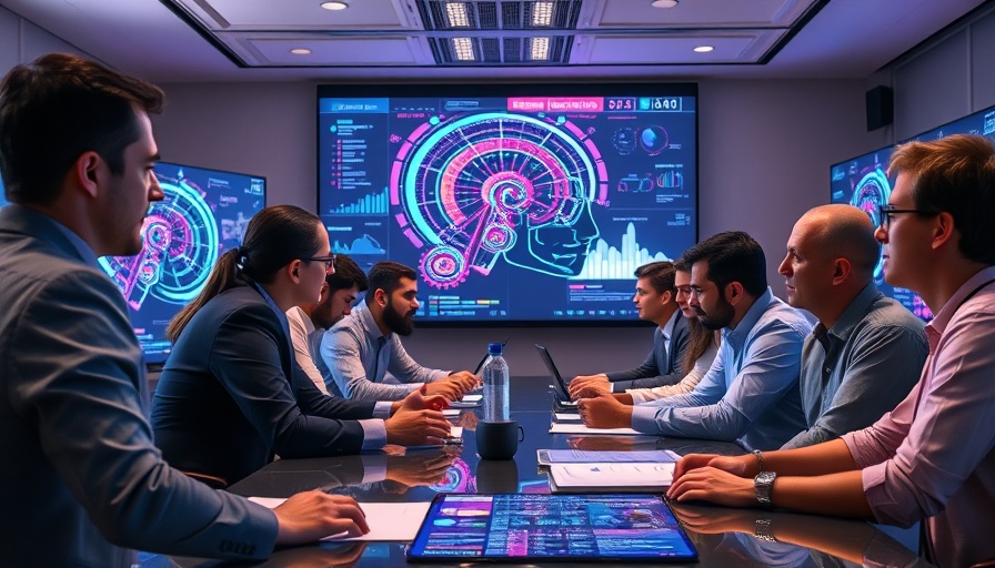 Generative AI Governance team analyzing data in a modern office.