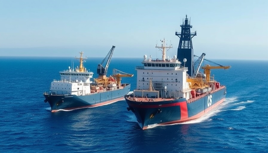 Meta submarine cable ships in the ocean during operations.