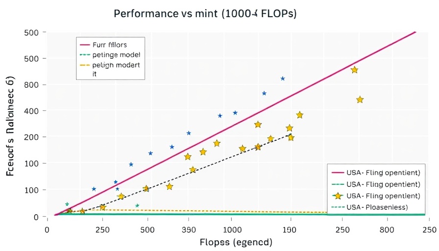 Open Language Models performance vs FLOPs chart.