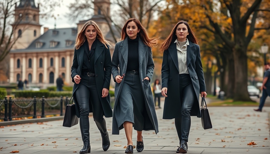 Confident women in formal attire walking in a park, Live AI