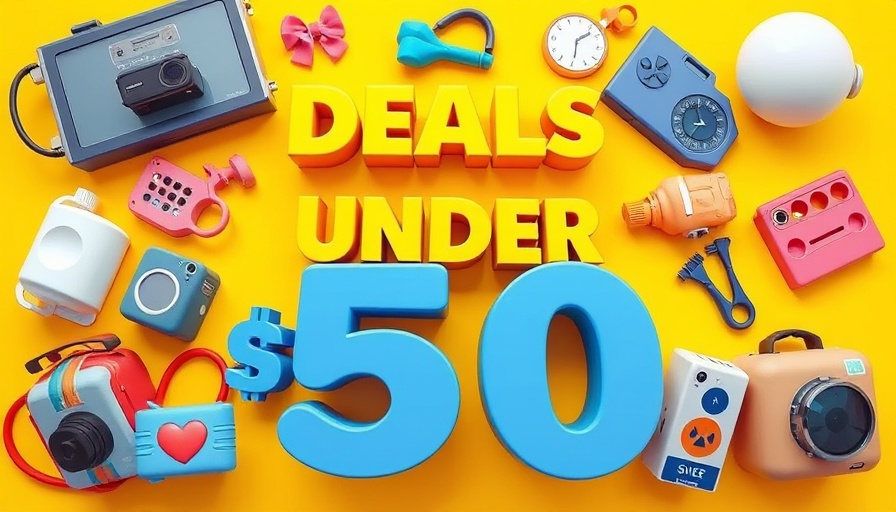 Black Friday deals graphic with colorful items and prices.