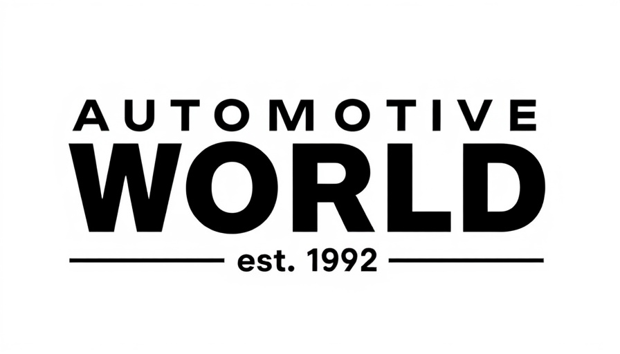 Automotive World logo, established 1992, minimalistic design, Ampere Software Center.
