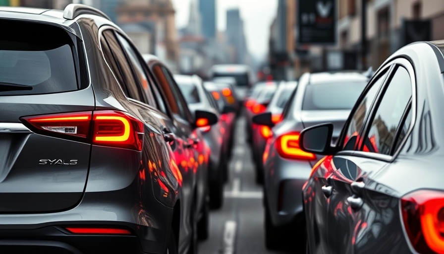 Traffic of cars highlighting used vehicle values