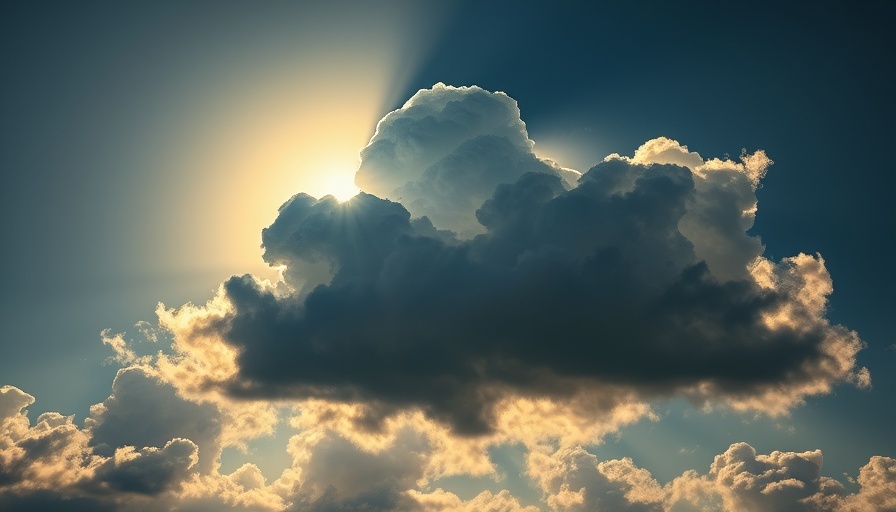Dramatic cloud with sunlight, evocative of AI startups.