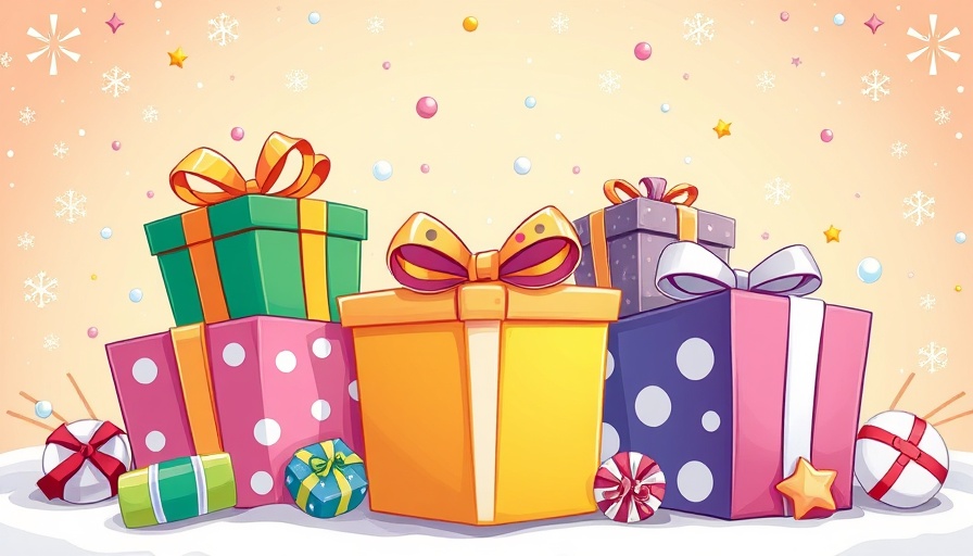 Colorful holiday gift boxes for post-holiday marketing strategies.