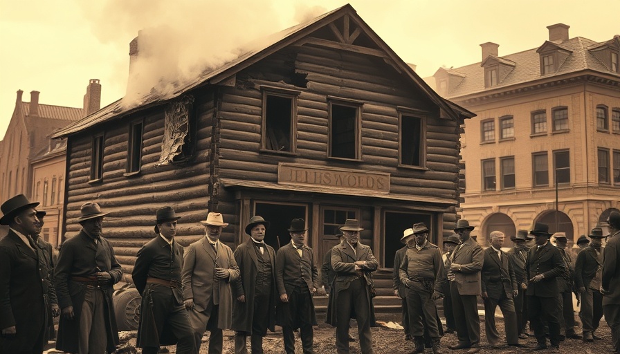 Sepia photo of men during Wilmington Coup 1898 aftermath.