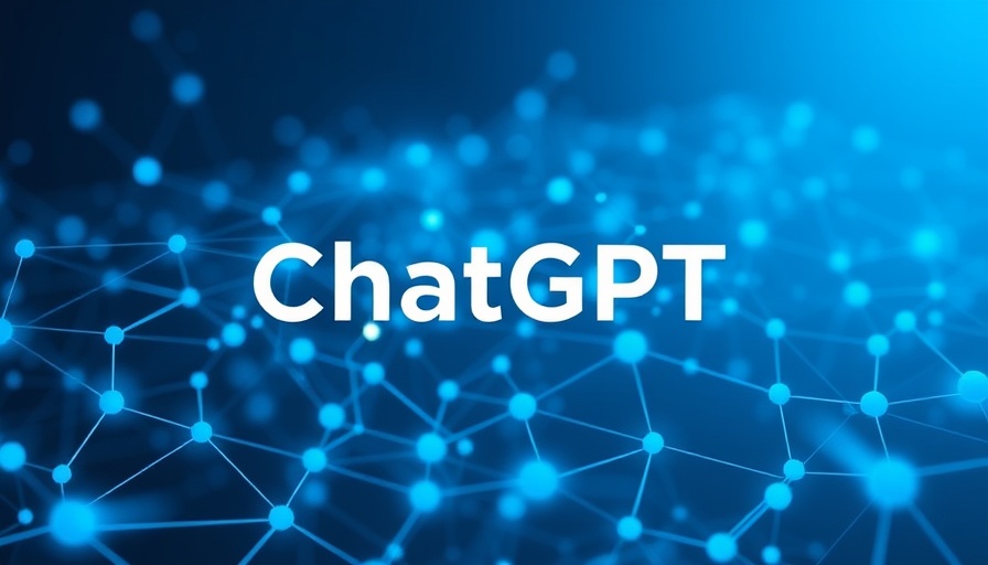 ChatGPT anniversary logo with digital hexagonal background.