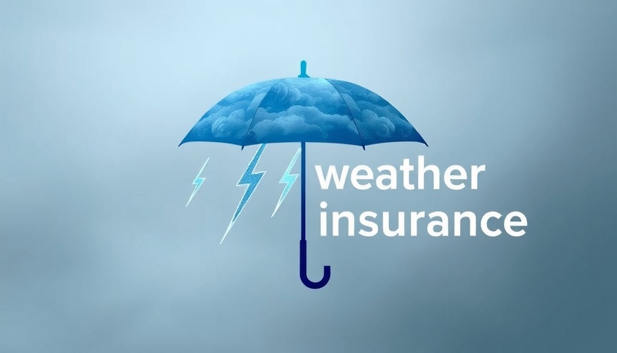Weather insurance concept with storm and umbrella symbols