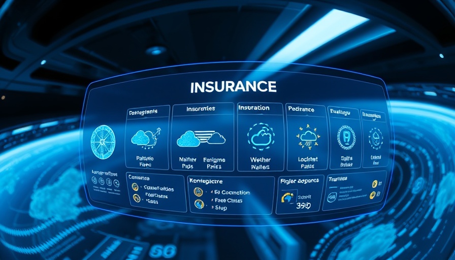 Futuristic digital interface for weather insurance concept.