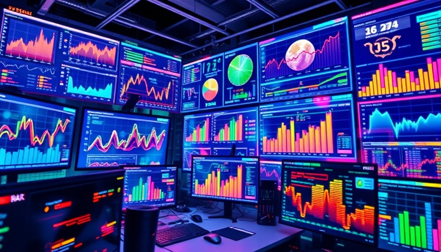 Vibrant data visualization illustration with colorful charts and graphs