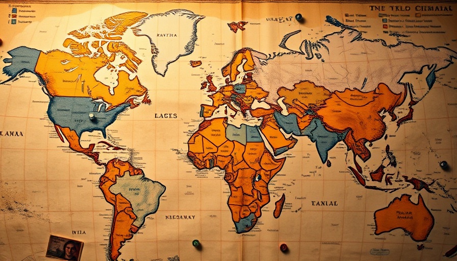Graph RAG world map with currency and pins.
