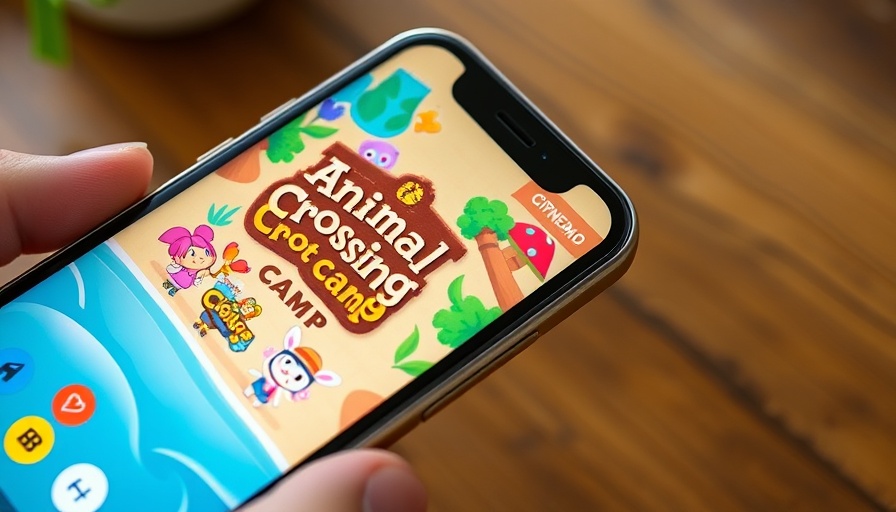 Nintendo app launch featuring Animal Crossing: Pocket Camp on smartphone.