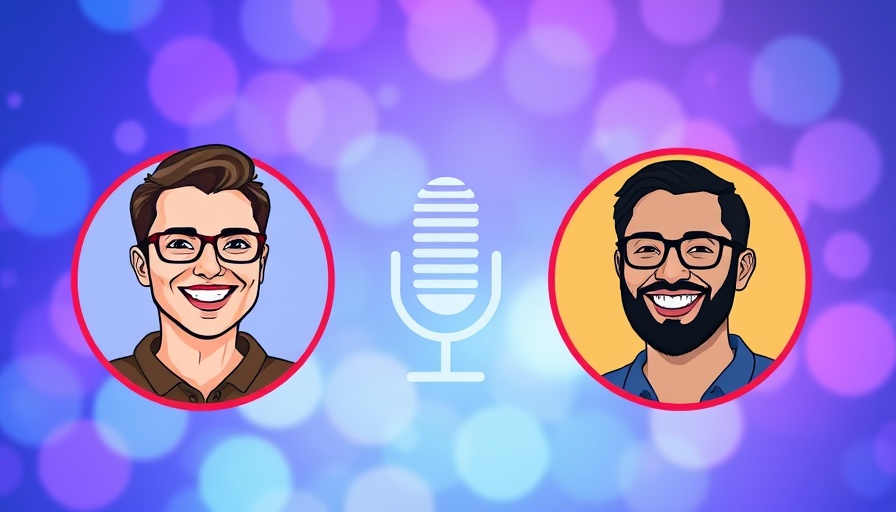 DNA storage discussion illustration with smiling individuals and microphone.