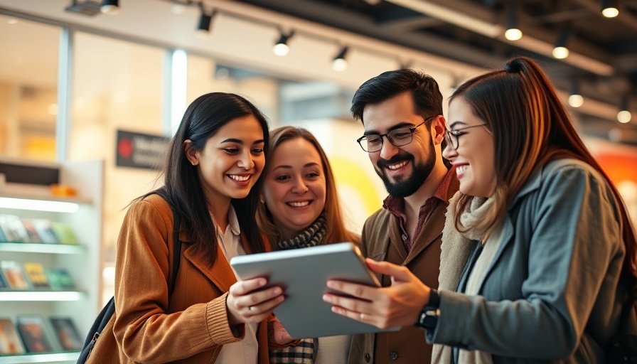Group discussing in modern nongrocery retail store.
