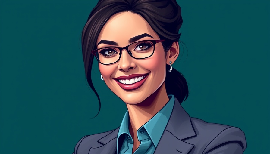 Stylized confident woman in business attire illustration.