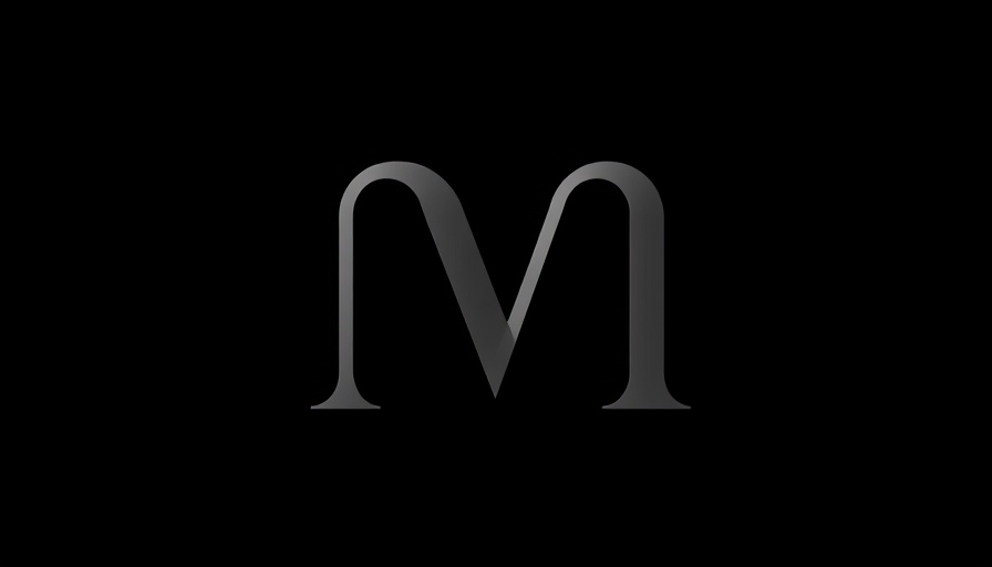 Minimalist letter M design in black and white