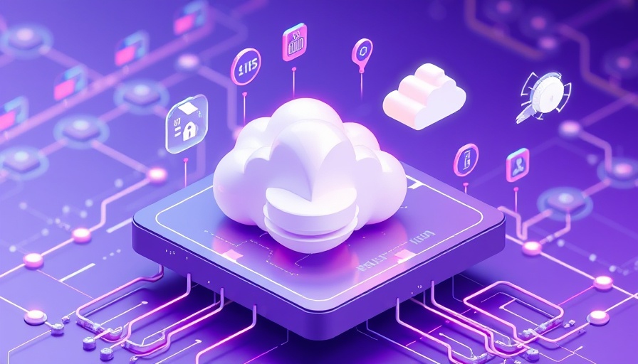 Futuristic isometric design highlighting cloud security.