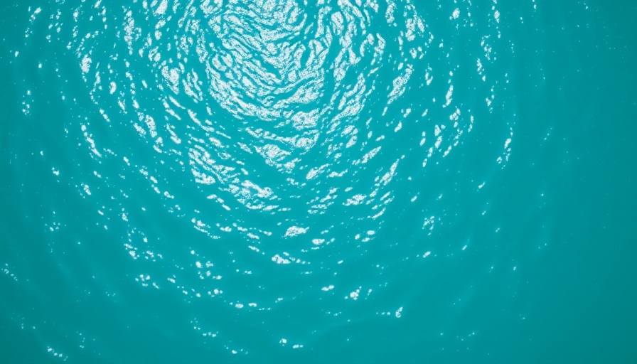 Vibrant turquoise ocean surface with sunlight reflections