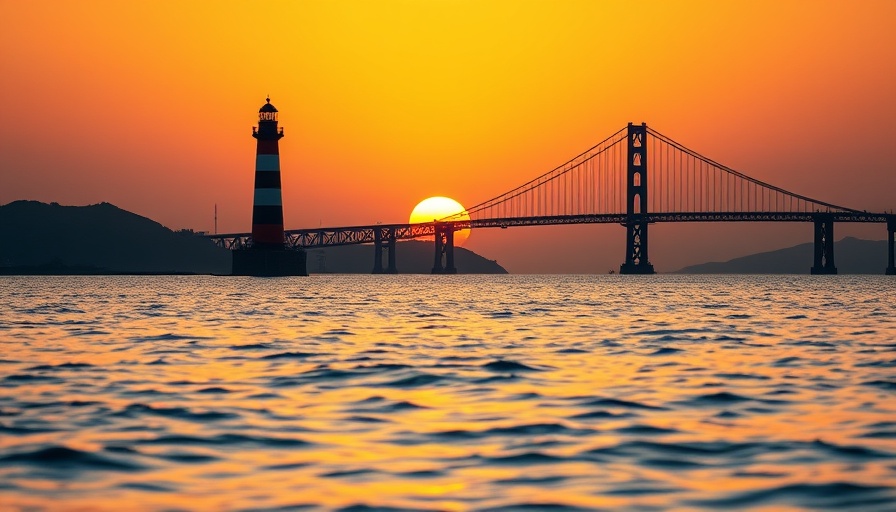 Newport attractions at sunset with lighthouse and bridge.