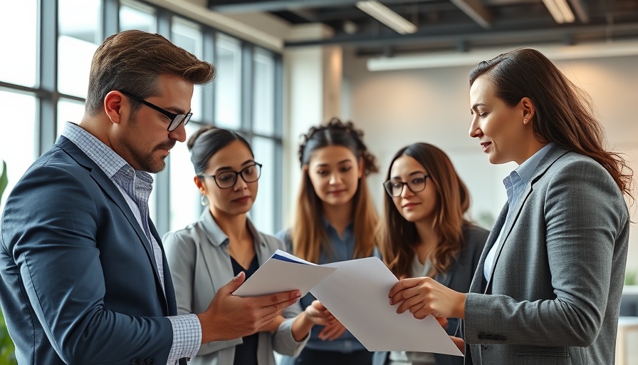 Professionals discussing Intel strategies in modern office