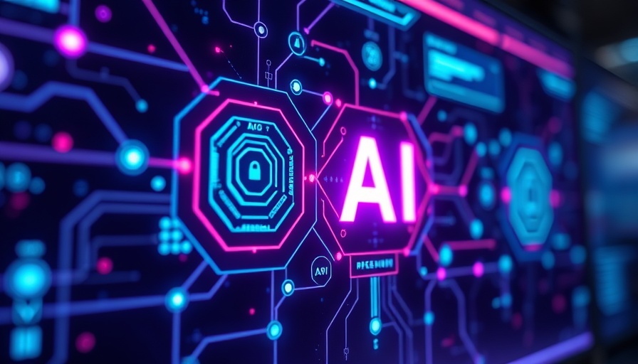 Futuristic digital interface showcasing AI tools.
