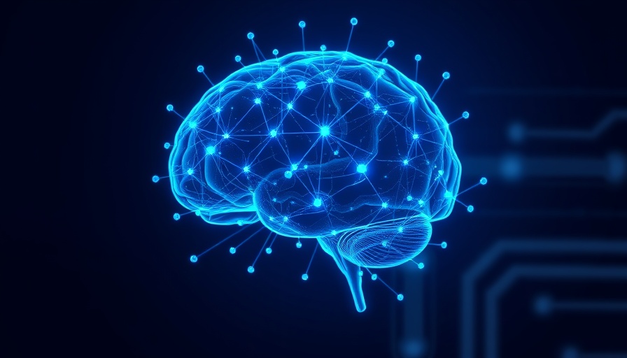 AI intelligence abstract with glowing nodes in brain silhouette.