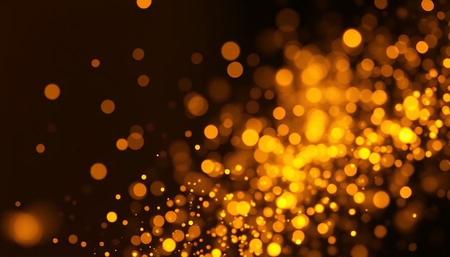 Golden particles glowing against a dark background, resembling physical AI energy.
