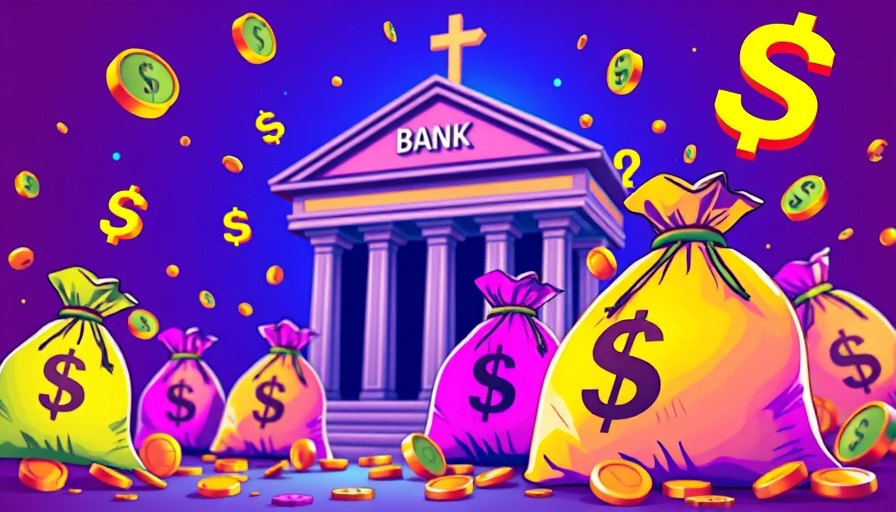 Colorful illustration of AI startups funding with dollar symbols.