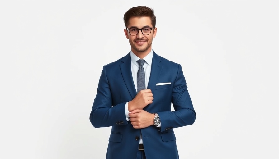 Confident leader in blue suit representing media leadership