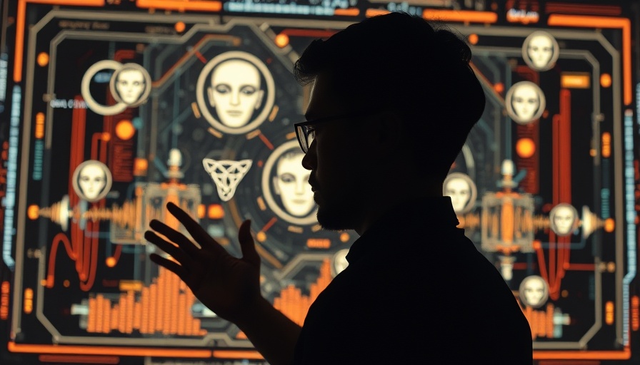 Futuristic interface with custom AI voices featuring digital faces.
