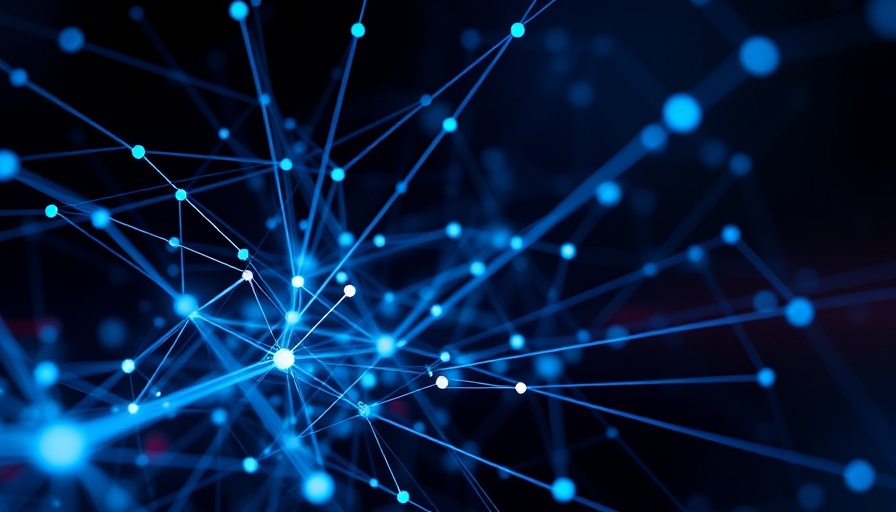 Abstract graph fraud detection visualization with dynamic data nodes.