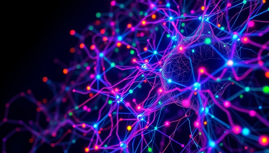 Intricate LoRA layers AI network with vibrant glowing pathways.