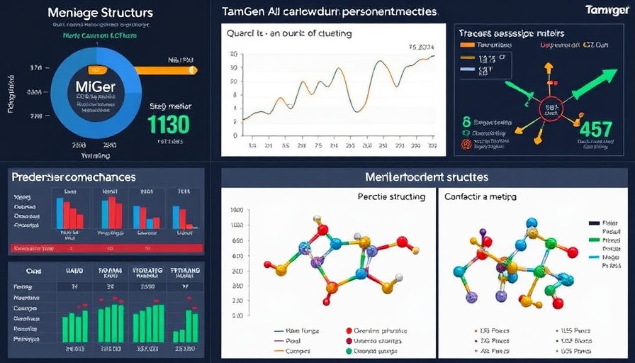 TamGen AI performance chart and molecular comparison, scientific visualization.