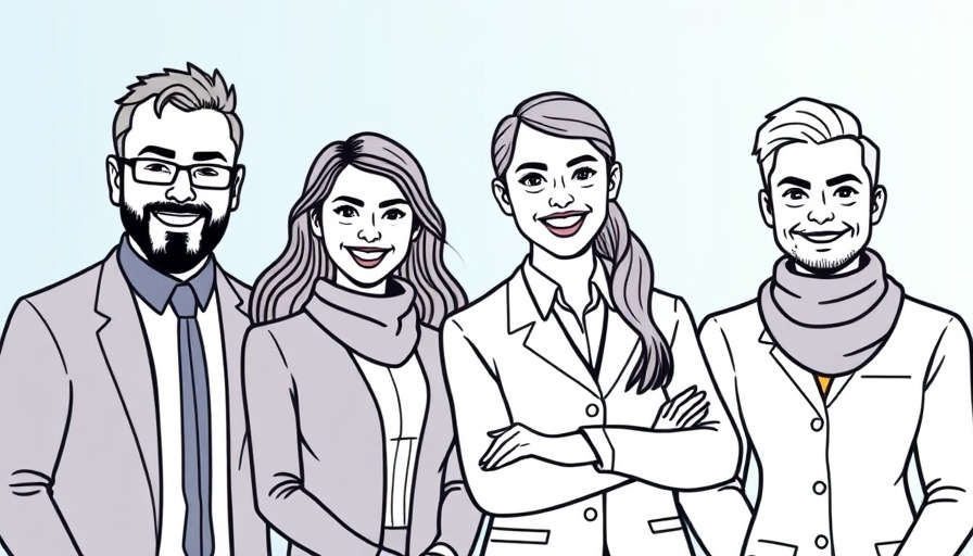 Informational cartoon of professionals in DNA data storage.