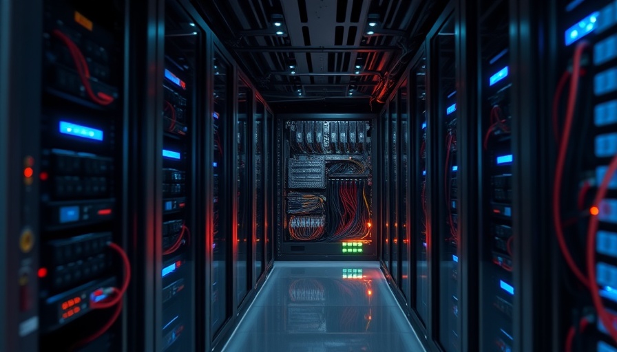 AI innovations: modern server rack with colorful cables