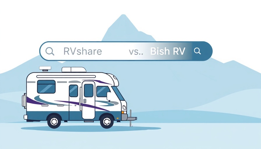 Cartoon RV rental comparison between RVshare and Bish's RV.