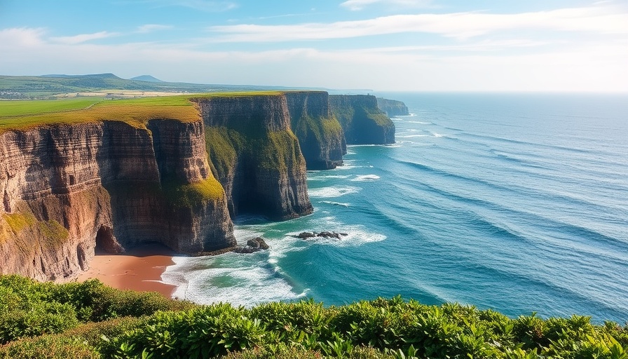 Connecticut coastline with cliffs and ocean view