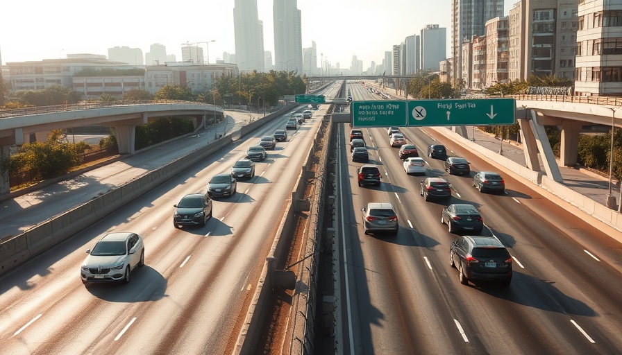 Busy highway with multiple cars in traffic, Nissan sales