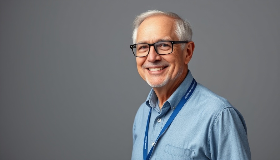 Older man in a dark sweater smiling, representing media leadership.