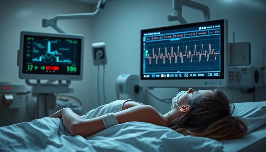 ECG monitor displaying sleep analysis data in a medical setting
