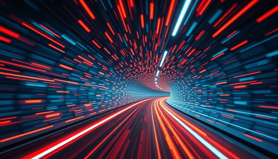 Futuristic digital tunnel with dynamic binary code for Free AI APIs