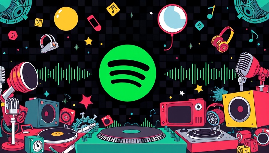 Spotify Wrapped vibrant illustration with music icons