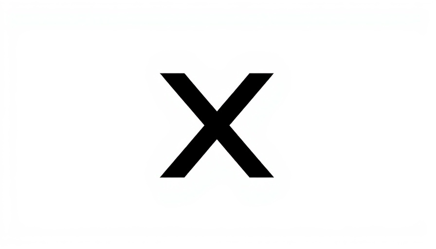 Minimalist X logo design, centered on black background