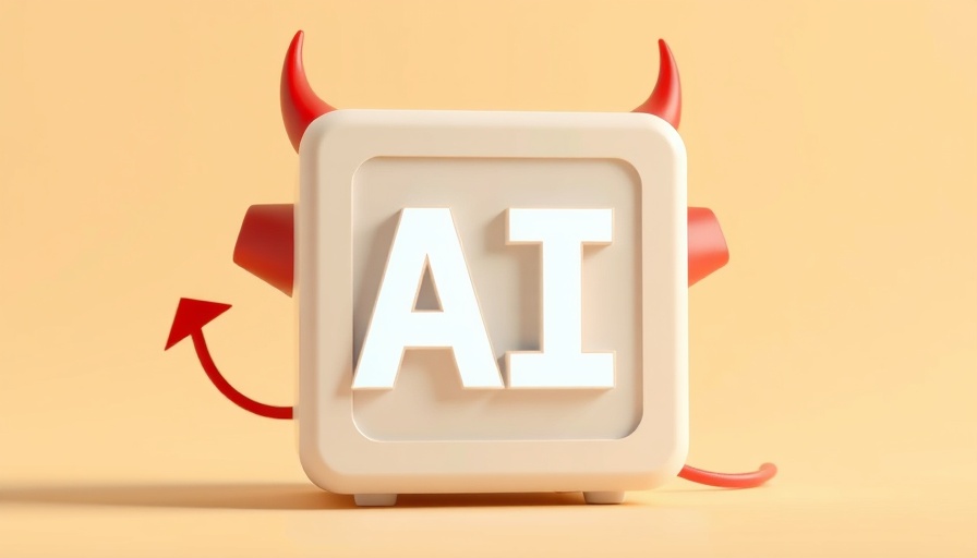 AI Robot Security concept with abstract devil AI cube.