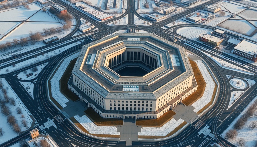 Pentagon aerial view symbolizing telecom security.