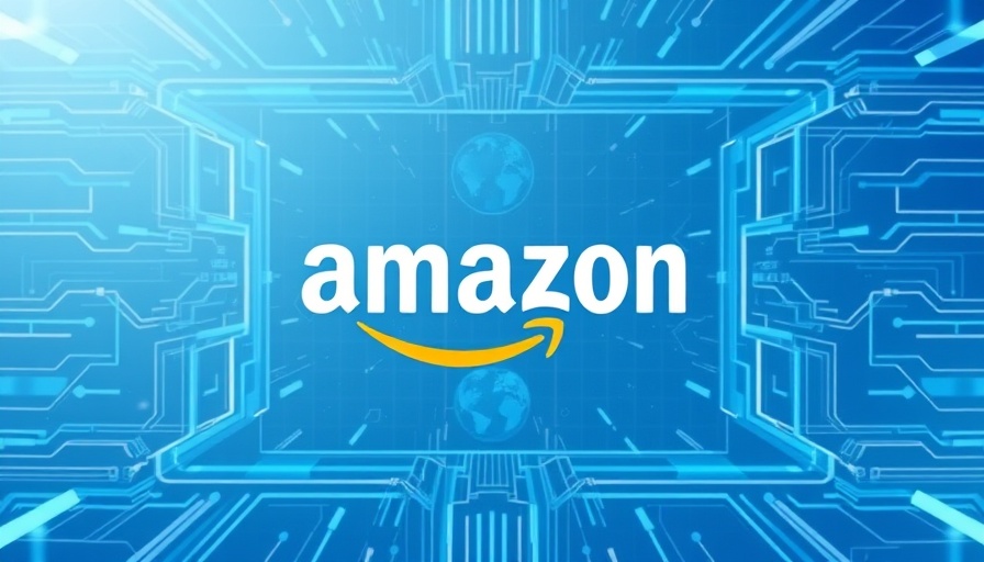 Amazon Nova AI logo with tech-themed background.