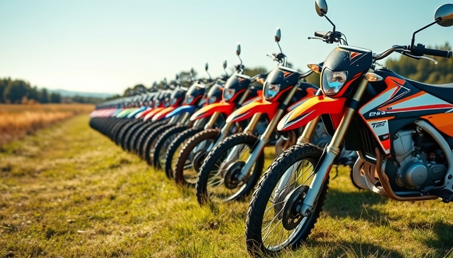 Vibrant dirt bikes with 'Dealers Wanted' ad for Yamaha powersports